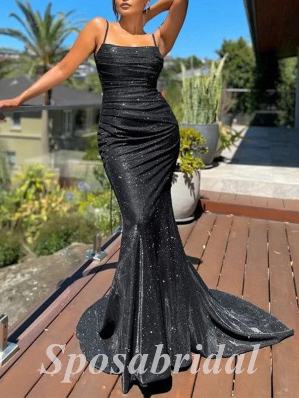 Sexy Special Fabric Spaghetti Straps Sleeveless Backless Mermaid Long Prom Dresses, PD3606 Sexy Special Fabric Spaghetti Straps Sleeveless Backless Mermaid Long Prom Dresses, PD3606