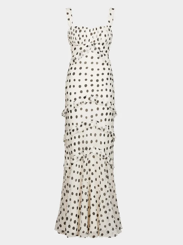 Chandra Dress in Tusk Dot