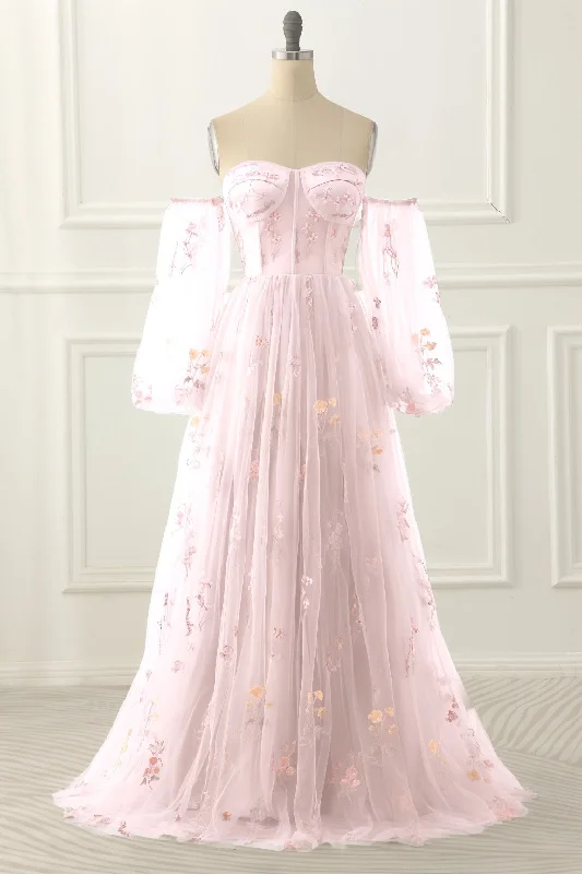 A-Line Floor Length Print Prom Dress CS0442