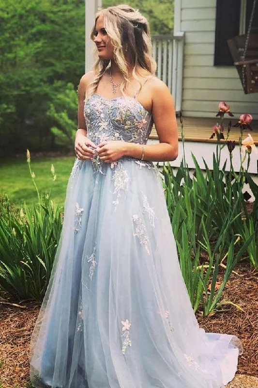 Popular Fashion Formal Evening Dress Sweetheart Tulle Long Prom Dress with Appliques Dress Popular Fashion Formal Evening Dress Sweetheart Tulle Long Prom Dress with Appliques Dress