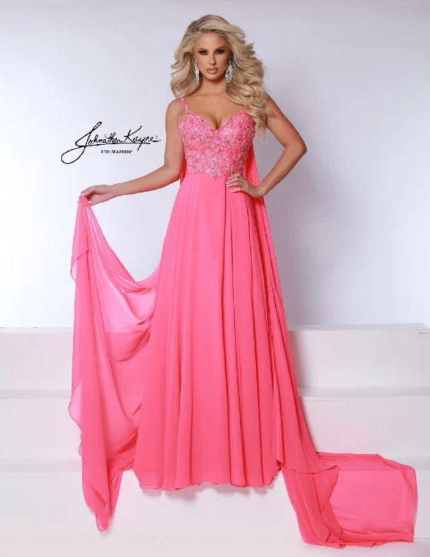 Johnathan Kayne 3048 Size 4 Hot Pink Crystal A Line Pageant Dress Cape Chiffon Prom Dress V Neck Johnathan Kayne 3048 Size 4 Hot Pink Crystal A Line Pageant Dress Cape Chiffon Prom Dress V Neck