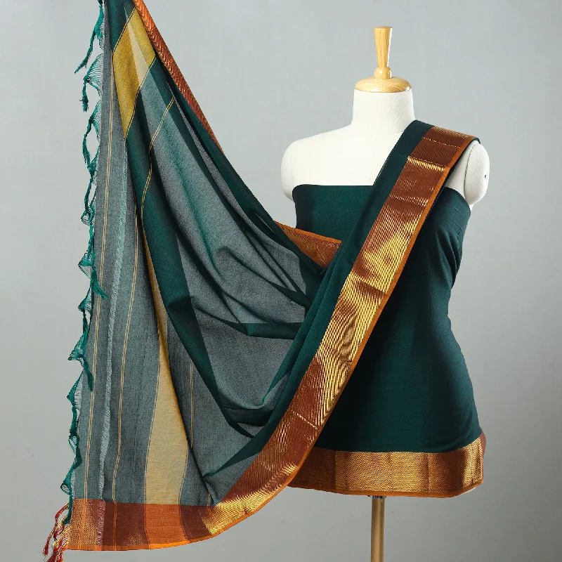 Green - 3pc Cotton Dharwad Dress Material 09