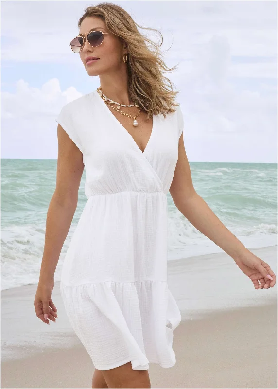 Tiered Cover-Up Dress - White