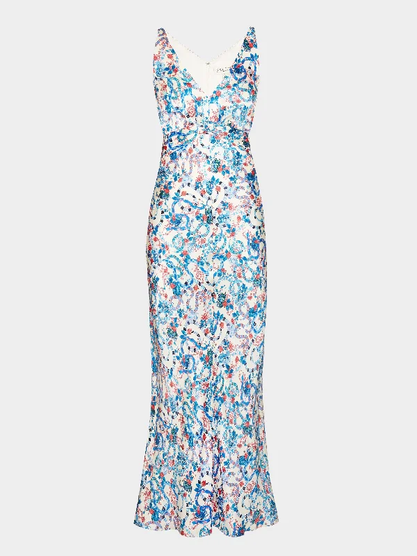 Wilhelmina Dress in Azure Snakes