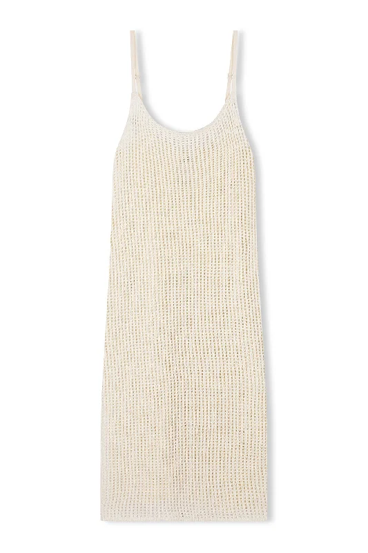 Milk Cotton Crochet Dress