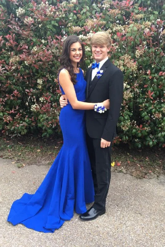Simple Mermaid Open Back Royal Blue Prom Dresses For Teens, Long Prom Dress SRS15394 Simple Mermaid Open Back Royal Blue Prom Dresses For Teens, Long Prom Dress SRS15394