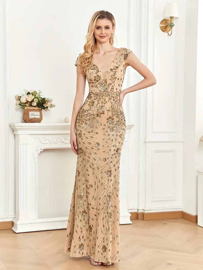 Sleeveless Sequin Formal Dress