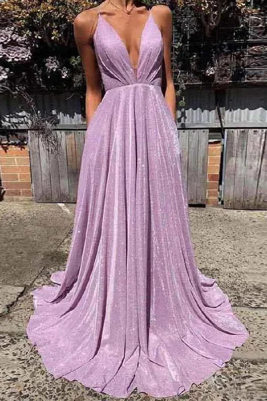 New Spaghetti Straps Fashion Evening Dresses Sparkly Purple A-line Long Prom Dresses New Spaghetti Straps Fashion Evening Dresses Sparkly Purple A-line Long Prom Dresses