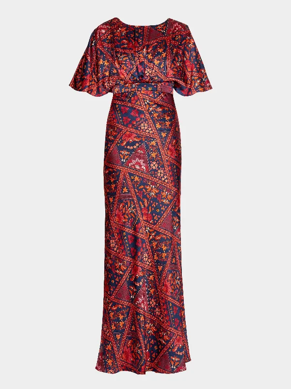 Winona Dress in Alam Patchwork Navy