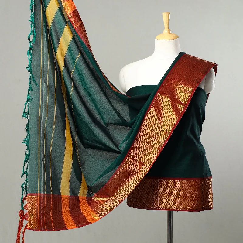 Green - 3pc Cotton Dharwad Dress Material 17