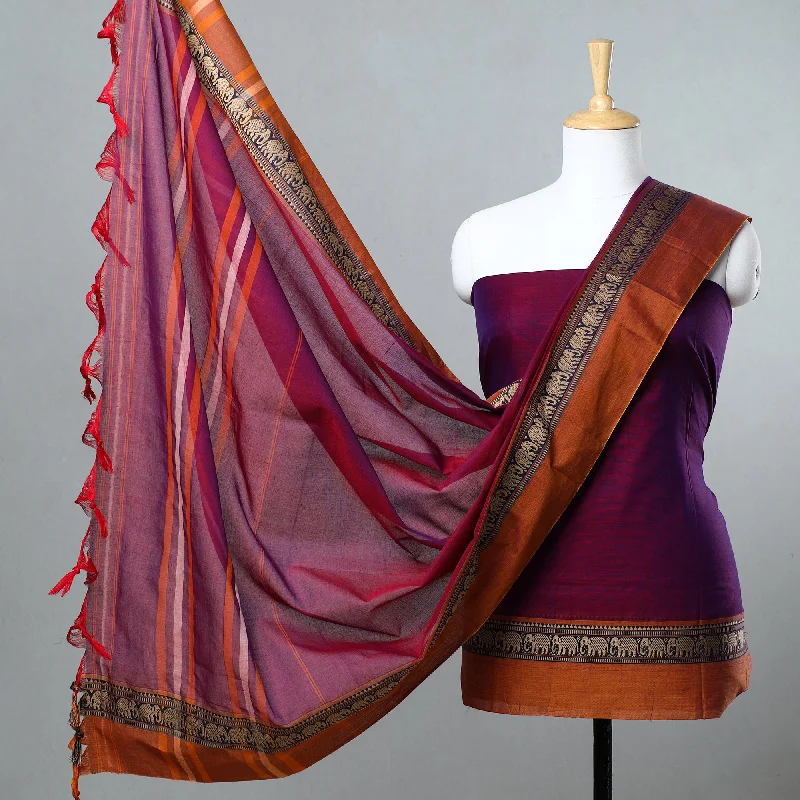 Purple - 3pc Cotton Dharwad Dress Material 05