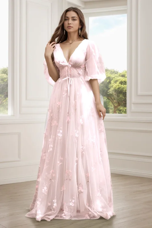 A-Line Floor Length Print Prom Dress CS0444
