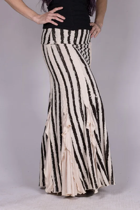Flamenco Skirt - Cream/Black Stripes mini skirt trendy
