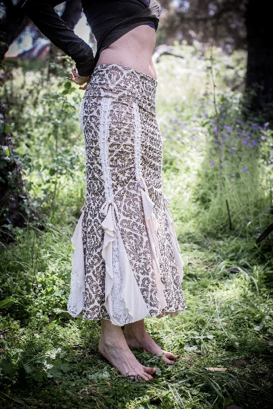 Flamenco Skirt- Gold/Cream Vic NO Lace a-line skirt cut