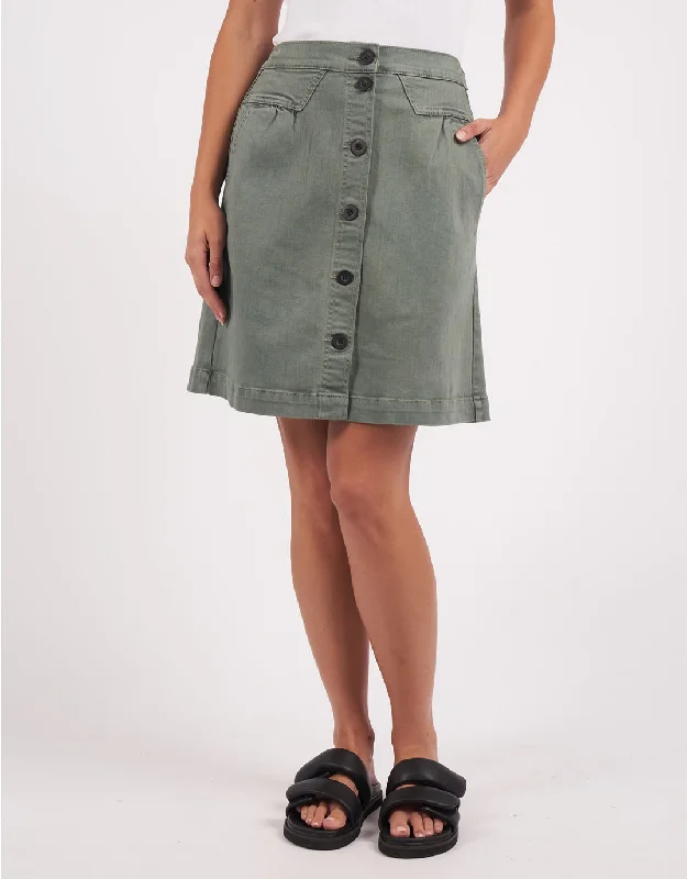 Amanda Skirt - Khaki patchwork skirt art