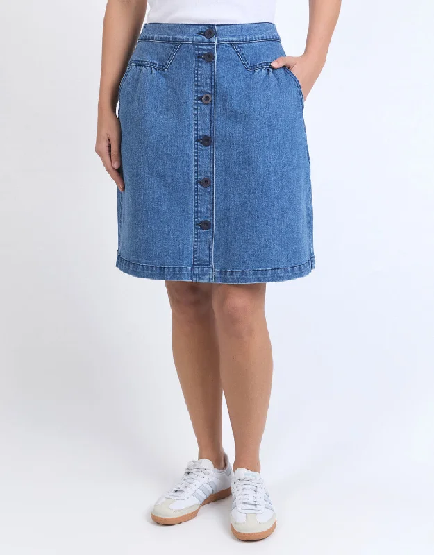 Amanda Skirt - Light Blue wool skirt warm