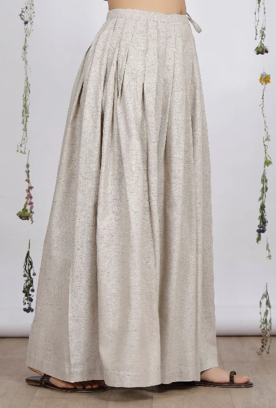 Beige Cotton Khaadi Pleated Skirt velvet skirt plush