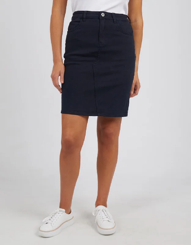 Belle Denim Skirt - Washed Black wrap skirt elegant