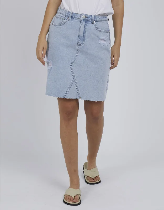 Belle Skirt - Light Blue elastic waist skirt