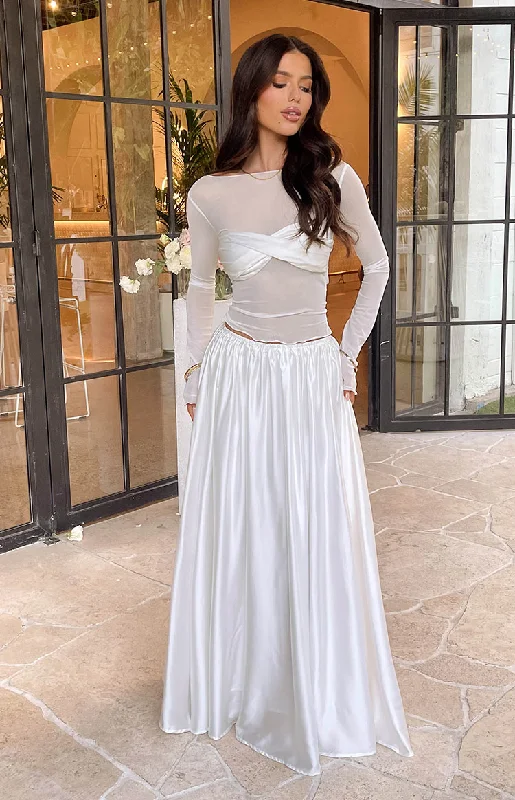 Clementine White Maxi Skirt lace skirt feminine
