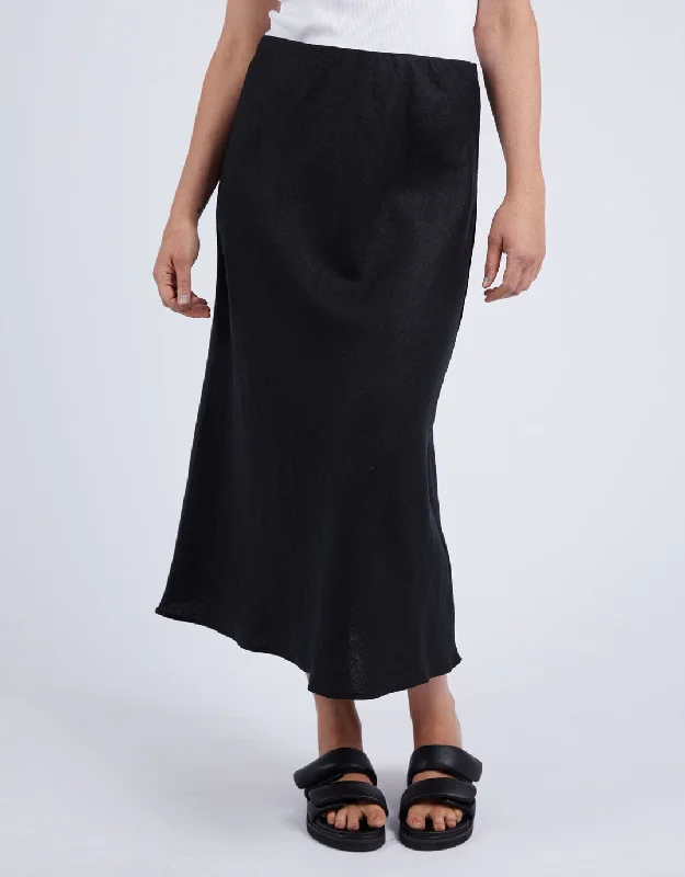 Eleni Linen Skirt - Black boho skirt vibe