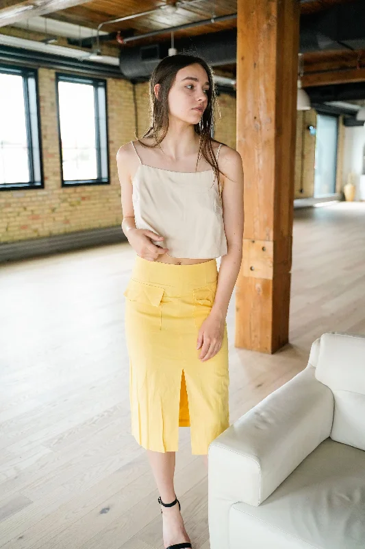 Buttermilk Pencil Skirt breathable skirt fabric