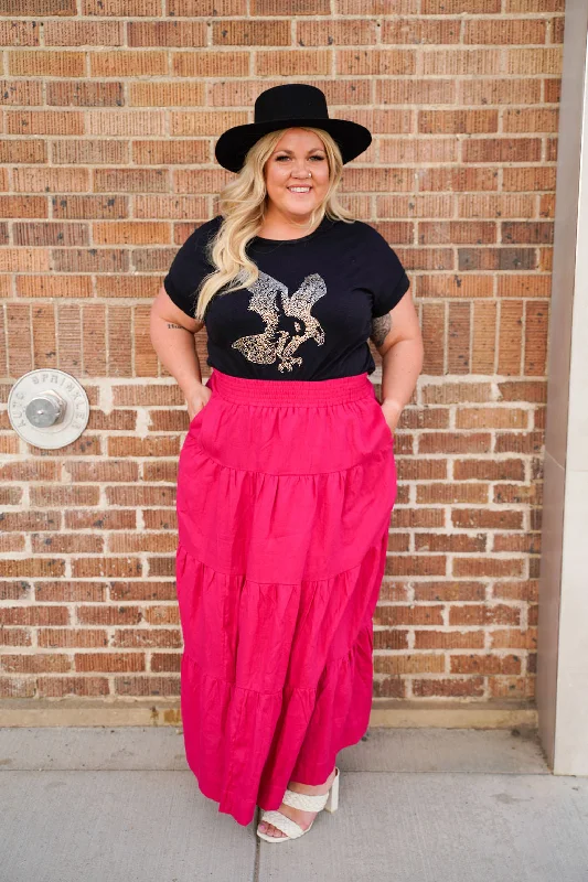 Linen Tiered Maxi Skirt lightweight skirt design