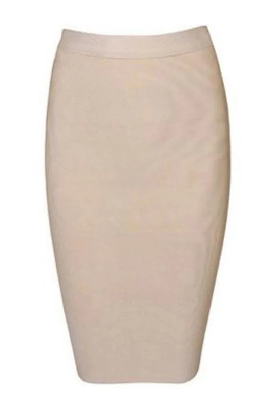 Midi Pencil Bandage Skirt - Nude/White/Black denim skirt casual