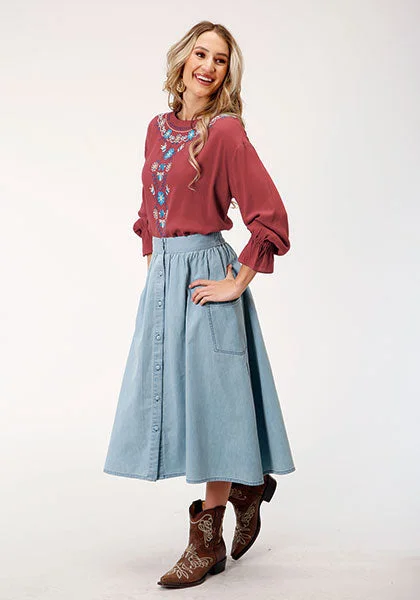 Roper Denim Skirt corduroy skirt textured
