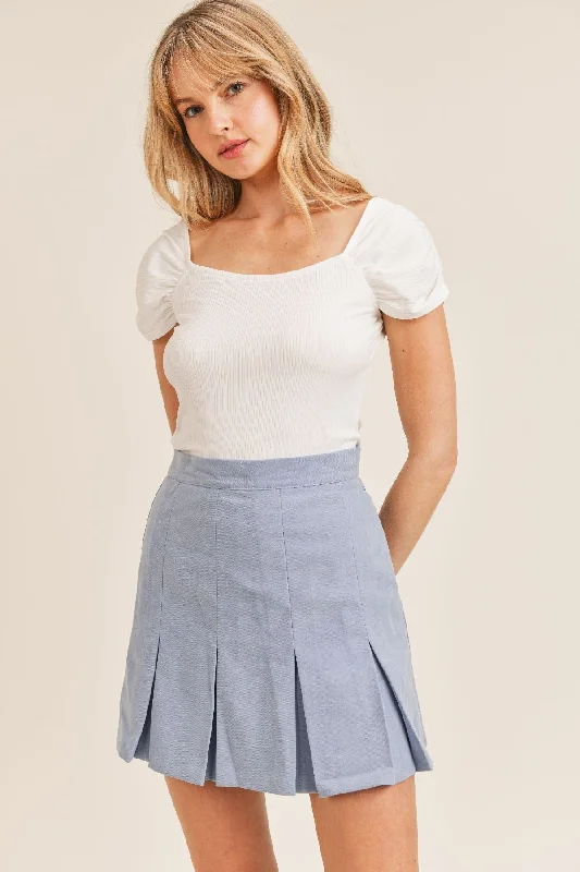 Secret Splendor Pleated Skirt flowy skirt hem