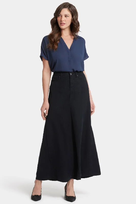 5 Pocket Maxi Skirt   - Overdye Black lace skirt romantic