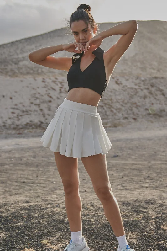 A-line Pleated Skirt leather skirt sleek
