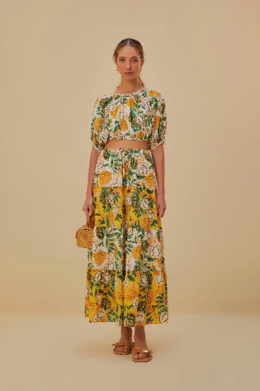 Mixed Biriba Maxi Skirt chiffon skirt floaty