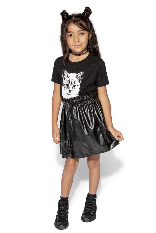 Black Faux Leather - Kids Skirt leather skirt refined