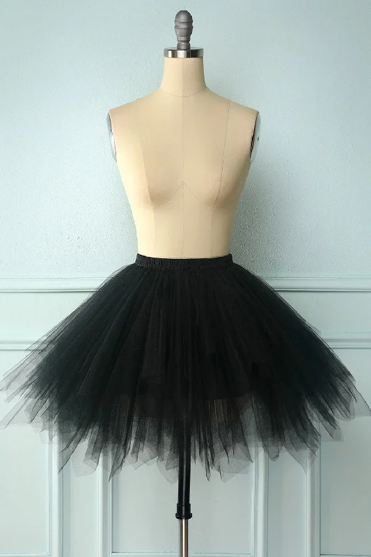 Black Halloween Dance Skirt ruffled skirt detail