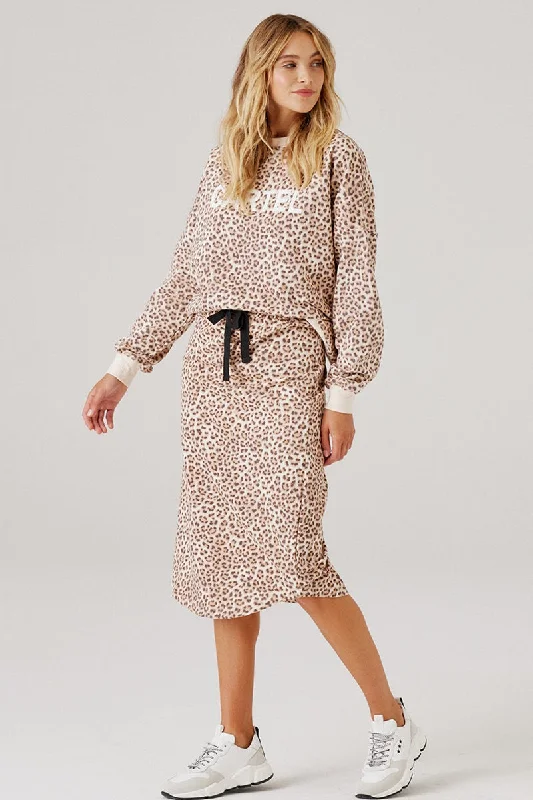 Cartel & Willow - Coco Skirt - Mocha Leopard lace skirt romantic