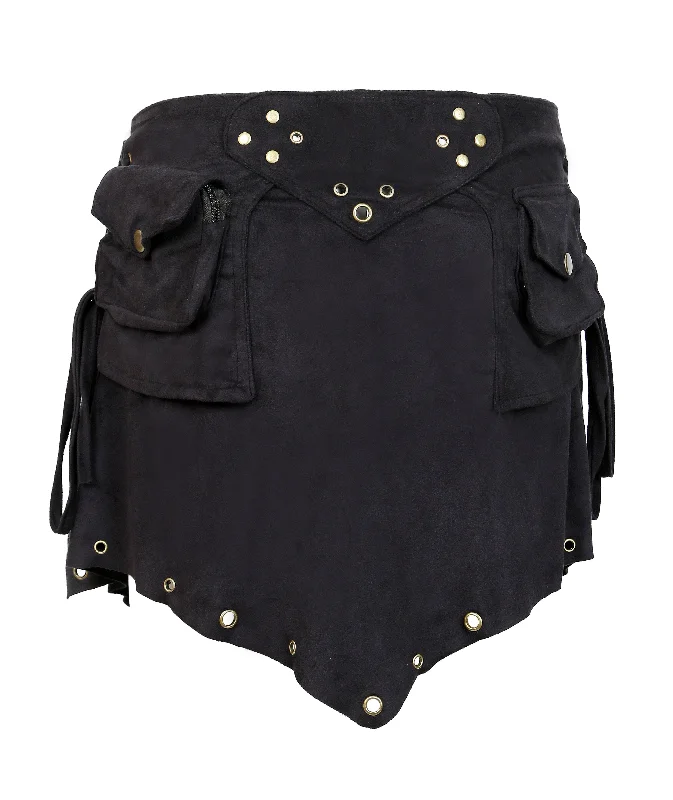 Cotton Pixie Wrap Around  Suede Mini Skirt velvet skirt luxurious
