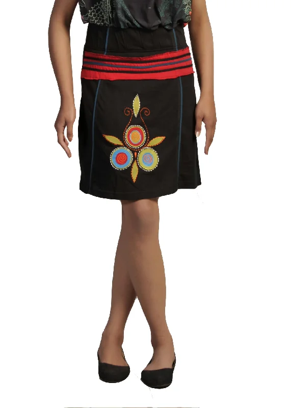 TATTOPANI-cotton-mini-skirt-with-an-elasticated-waistband denim skirt casual