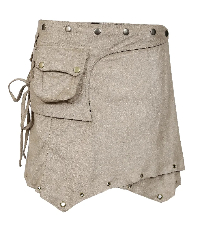 Cotton Pixie Wrap Around  Suede Mini Skirt(No Exchange/ No Refund) cashmere skirt soft