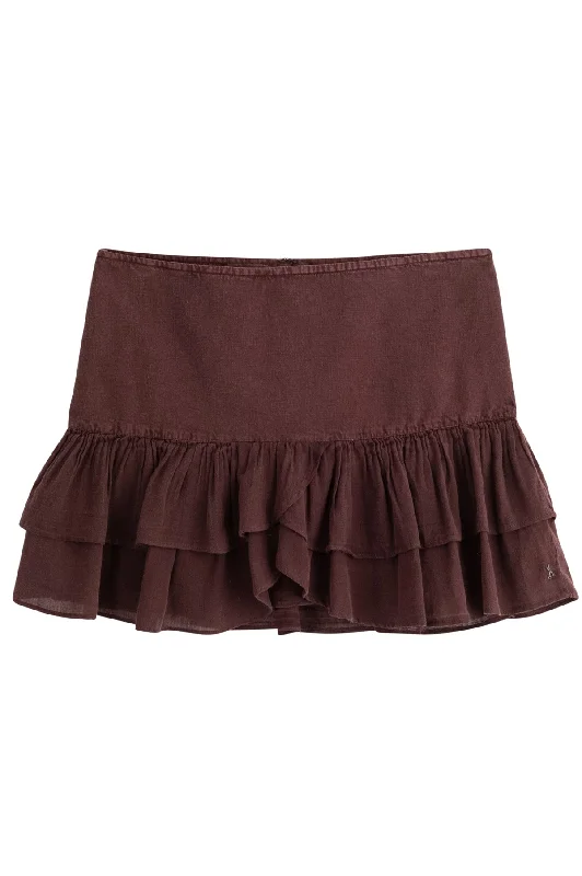 Dark Plum Isla Layared skirt cashmere skirt fine