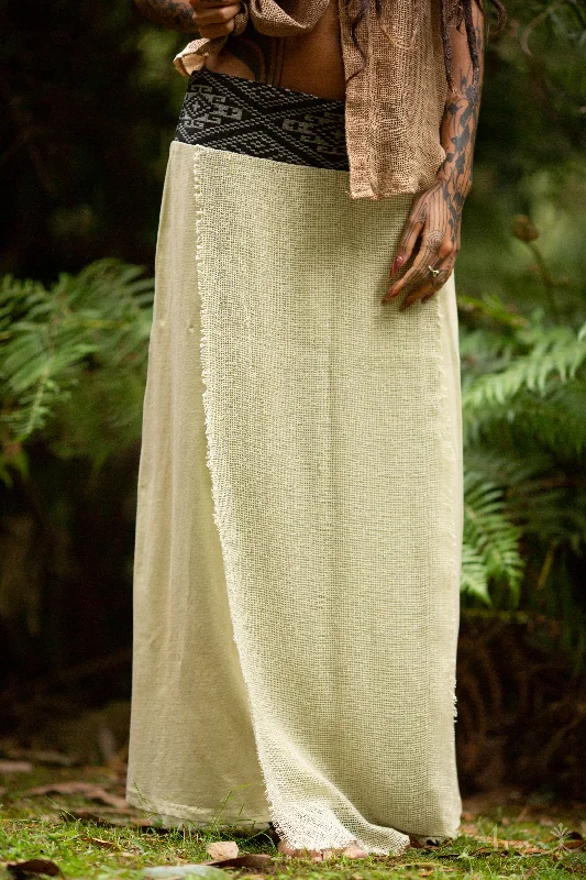 Kyote Long Skirt - Cream corduroy skirt durable