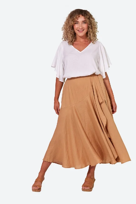 Eb & Ive - La Vie Wrap Skirt - Caramel wool skirt warm