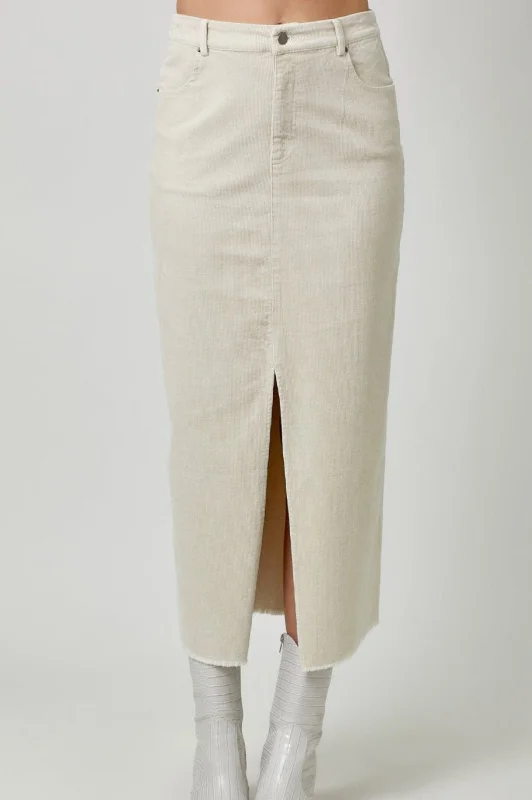Front Slit Corduroy Skirt seamless skirt comfort