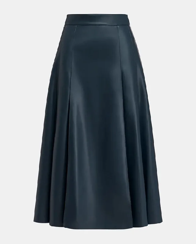 Geeuw Mid Faux leather Skirt Another Blue lace skirt romantic