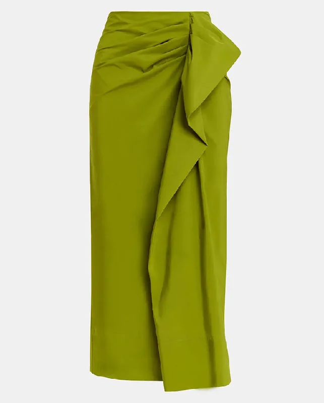 Guga Midi Skirt Kale Salad leather skirt sleek