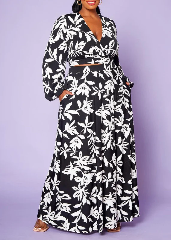 Hi Curvy  Plus Size Women Floral Top & Maxi Skirt Set boho skirt vibe