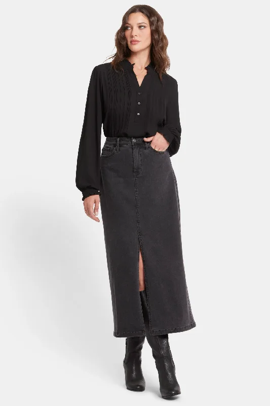 High Rise Long Skirt - Cloud Stone cashmere skirt fine
