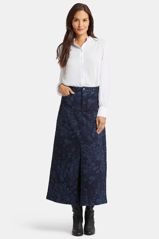 High Rise Long Skirt - Dark Indigo Salome chiffon skirt airy
