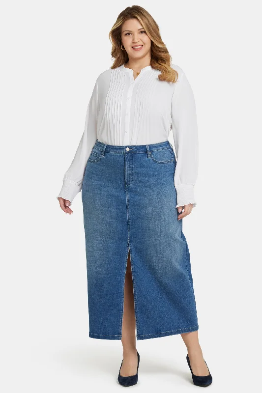 High Rise Long Skirt In Plus Size - Fairmont corduroy skirt durable