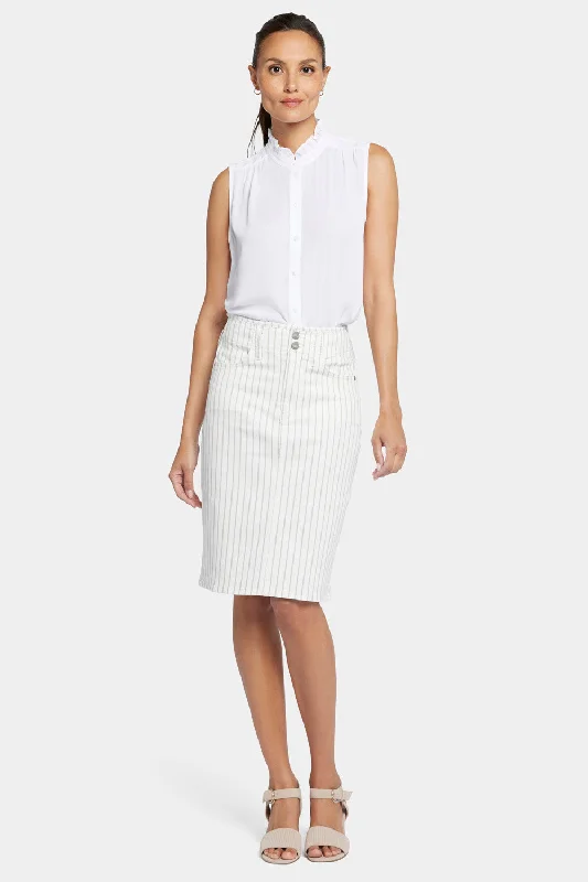 High Waist Skirt - Beach Cruise Stripe denim skirt classic